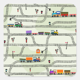 Spoorweg Vierkante Sticker