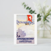 Spoorweg Vintage Poster Zwitserland Briefkaart (Staand voorkant)