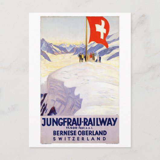 Spoorweg Vintage Poster Zwitserland Briefkaart (Voorkant)