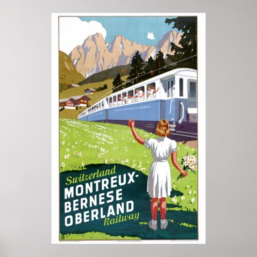 Spoorweg Zwitserland Montreux-Bernese Oberland Poster (Voorkant)