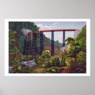 Spoorwegbrug bij Metlac, uit 'Album of the Mexicic Poster