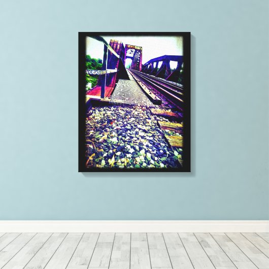 Spoorwegbrug Canvas Afdruk (Insitu (Houten vloer))