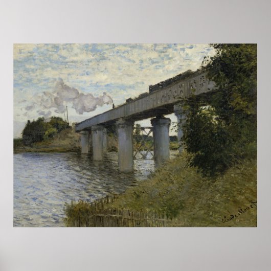 Spoorwegbrug in Argenteuil (Spoorweg) (van Monet) Poster (Voorkant)