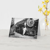 SPOORWEGCHEFS KOKEN OP STOOMTREIN MOTOR FOTO KAART (Gele Bloem)