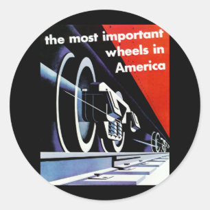 Spoorwegen - de belangrijkste wieltjes in Amerika Ronde Sticker