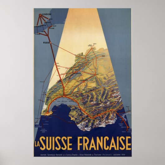 Spoorwegen van het Poster Zwitserland (Voorkant)
