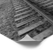 spoorwegen vervagen de mist in de ochtend poster (Hoek)