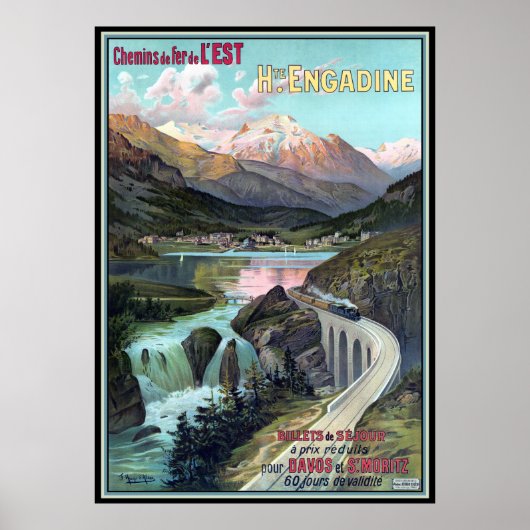 Spoorwegen voor Davos en St. Moritz Poster (Voorkant)