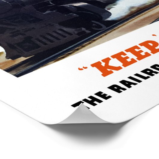 Spoorwegen zijn de eerste verdedigingslinie — WW2 Poster (Hoek)