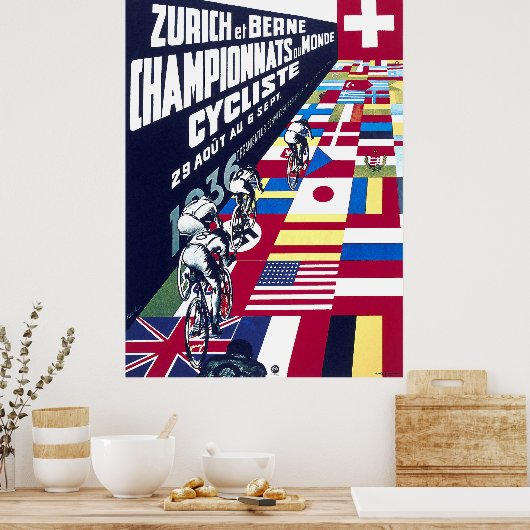 Spoorwegfietsen Zurich 1936 Poster (Keuken)