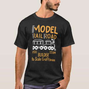 Spoorweggeleider en machinist modelspoorweg t-shirt