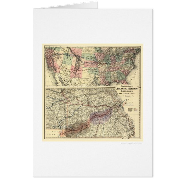 Spoorwegkaart 1873 van de Atlantische Oceaan en de (Voorkant)