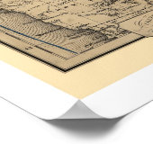 Spoorwegkaart 1880 van Oregon en Washington Poster (Hoek)