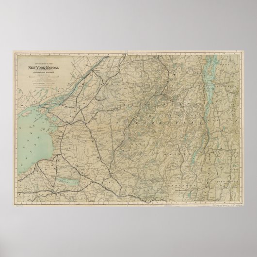 Spoorwegkaart  Adirondack Mountains (1895) Poster (Voorkant)