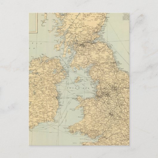 Spoorwegkaart, Britse eilanden Briefkaart (Voorkant)