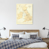 Spoorwegkaart, Britse eilanden Canvas Afdruk (Insitu (Slaapkamer))