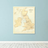 Spoorwegkaart, Britse eilanden Canvas Afdruk (Insitu (Houten vloer))
