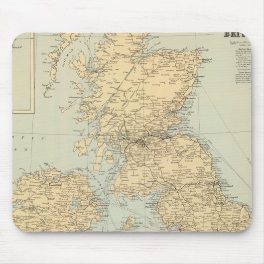 Spoorwegkaart, Britse eilanden Muismat (Voorkant)