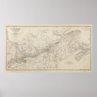 Spoorwegkaart Grand Trunk circa 1860 Poster