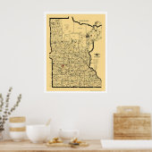 Spoorwegkaart Minnesota 1897 Poster (Keuken)