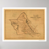 Spoorwegkaart Oahu Hawaii 1881 Poster (Voorkant)