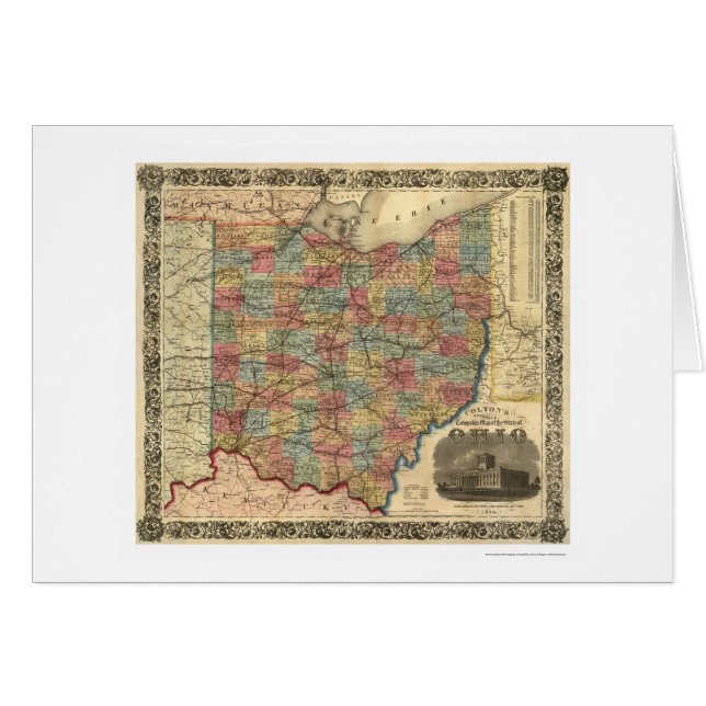 Spoorwegkaart Ohio 1854 (Voorkant Horizontaal)
