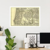 Spoorwegkaart Oregon 1876 Poster (Thuiskantoor)