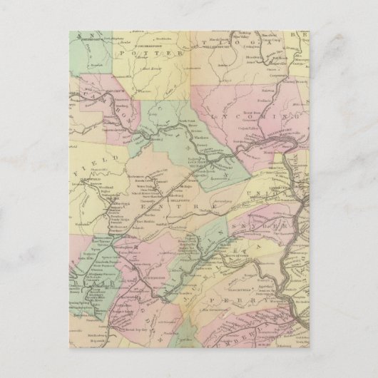 Spoorwegkaart Penn Briefkaart (Voorkant)