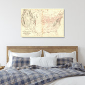 Spoorwegkaart US Canvas Afdruk (Insitu (Slaapkamer))