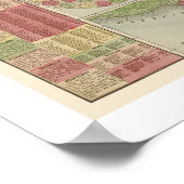 Spoorwegkaart van de Amerikaanse Unie 1872 Poster (Hoek)