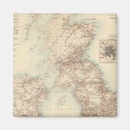Spoorwegkaart van de Britse eilanden Magneet (Voorkant)