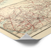 Spoorwegkaart van de Britse eilanden Poster (Hoek)