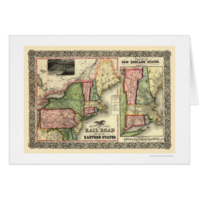 Spoorwegkaart van de oostelijke staten 1856 (Voorkant Horizontaal)