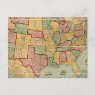 Spoorwegkaart van de Verenigde Staten van Amerika Briefkaart