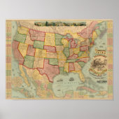 Spoorwegkaart van de Verenigde Staten van Amerika Poster (Voorkant)