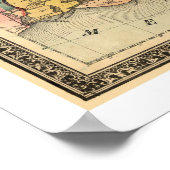 Spoorwegkaart van de zuidelijke Staten 1864 Poster (Hoek)