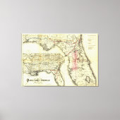  Spoorwegkaart van Florida (1882) Canvas Afdruk (Voorkant)