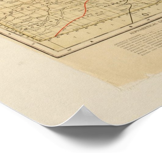  Spoorwegkaart van Kansas Poster (Hoek)