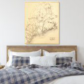 Spoorwegkaart van Maine Canvas Afdruk (Insitu (Slaapkamer))