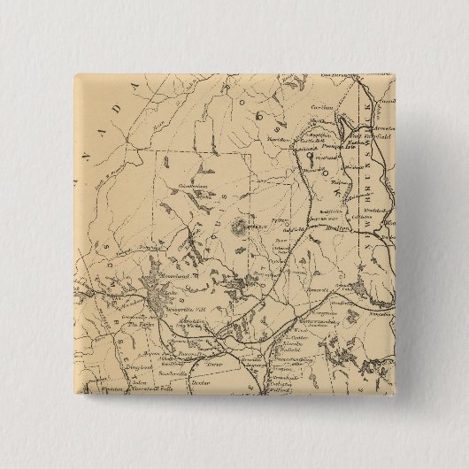 Spoorwegkaart van Maine Vierkante Button 5,1 Cm (Voorkant)