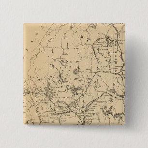 Spoorwegkaart van Maine Vierkante Button 5,1 Cm