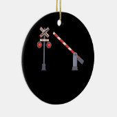 Spoorwegkruising Barrier Sign Halloween Costume D Keramisch Ornament (Rechts)
