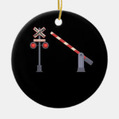 Spoorwegkruising Barrier Sign Halloween Costume D Keramisch Ornament (Voorkant)
