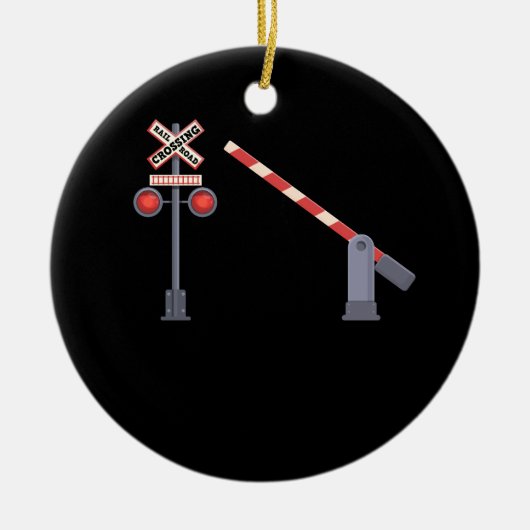 Spoorwegkruising Barrier Sign Halloween Costume D Keramisch Ornament (Voorkant)