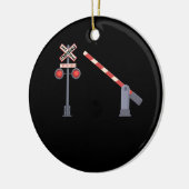 Spoorwegkruising Barrier Sign Halloween Costume D Keramisch Ornament (Links)