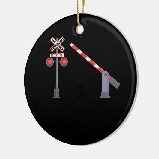 Spoorwegkruising Barrier Sign Halloween Costume D Keramisch Ornament (Links)