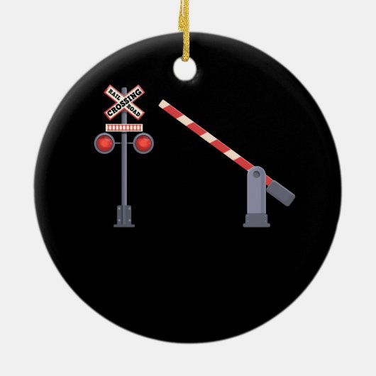Spoorwegkruising Barrier Sign Halloween Costume D Keramisch Ornament (Achterkant)