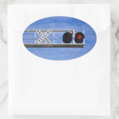 Spoorwegkruising Cantilever Ovale Sticker (Tas)