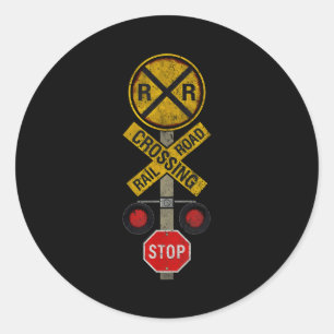 Spoorwegkruising Locomotief Modeltrein Liefhebber Ronde Sticker