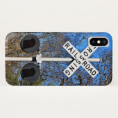 Spoorwegkruising met omgekeerde Crossbuck Case-Mate iPhone Case (Achterkant (horizontaal))